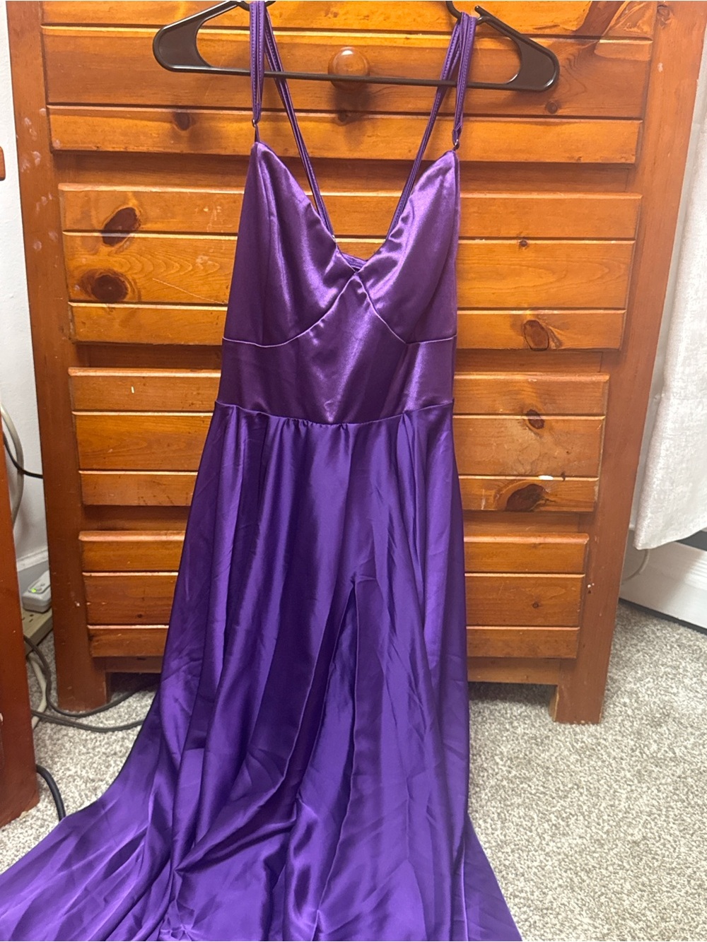 SHEIN Purple Satin Slip Dress with Spaghetti Straps